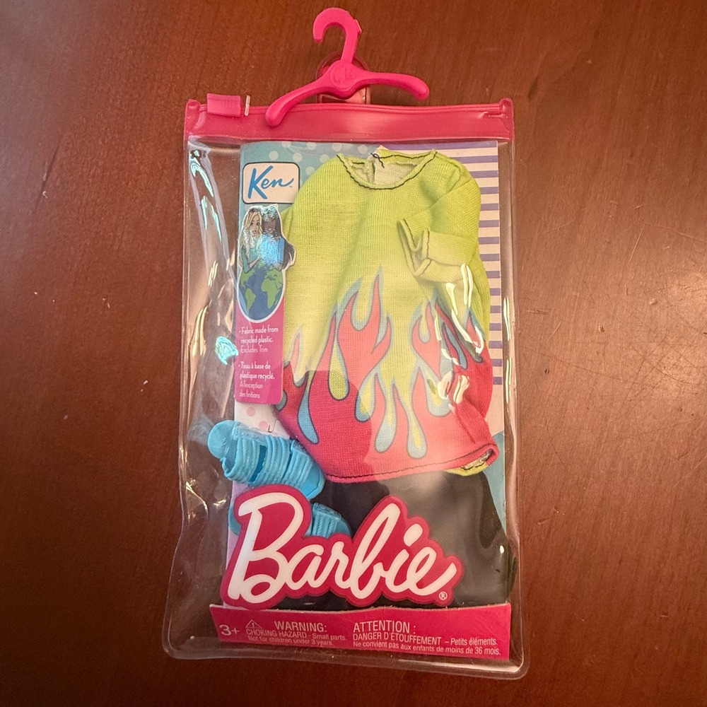 Barbie Ken 2021 Summer Fashion Pack Flame shirt pants sandals set New neon
